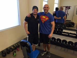 Personal Trainer extraordinaire Jordan Moore and Roger.